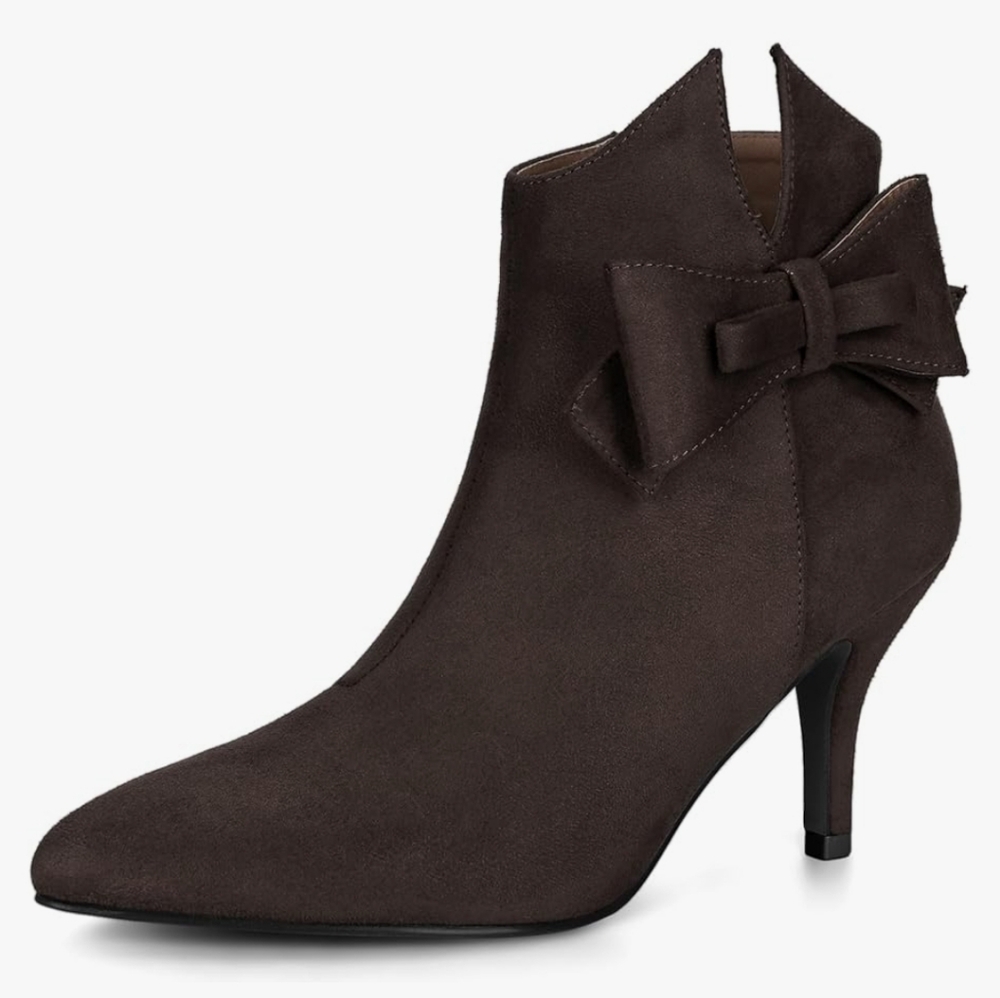 Allegra K Women's Steletto Boots w Bow